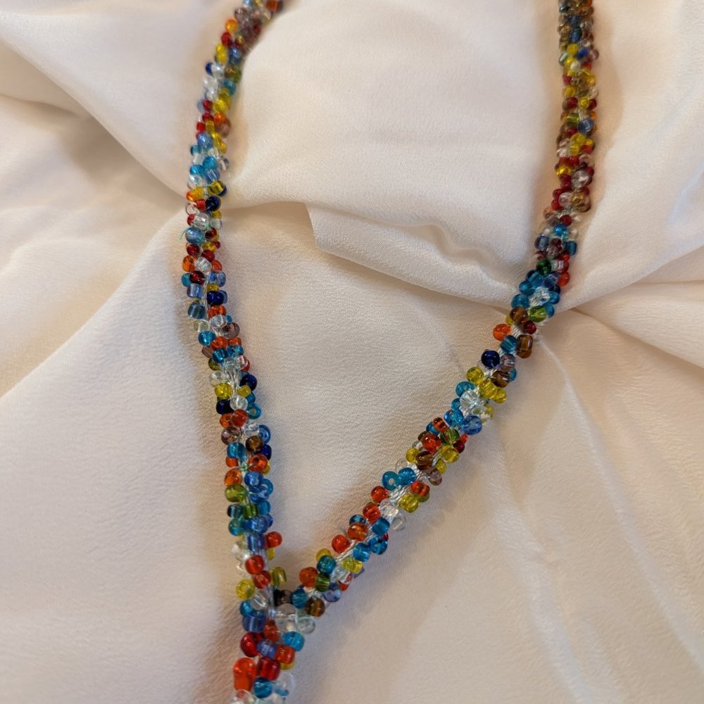 Hand Beaded Assemblage Necklace - image 2